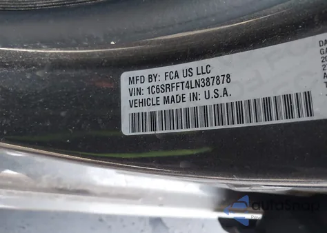 2020 Ram 1500 Big Horn 4X4 5'7 Box из США, поврежденный, VIN 1C6SRFFT4LN387878